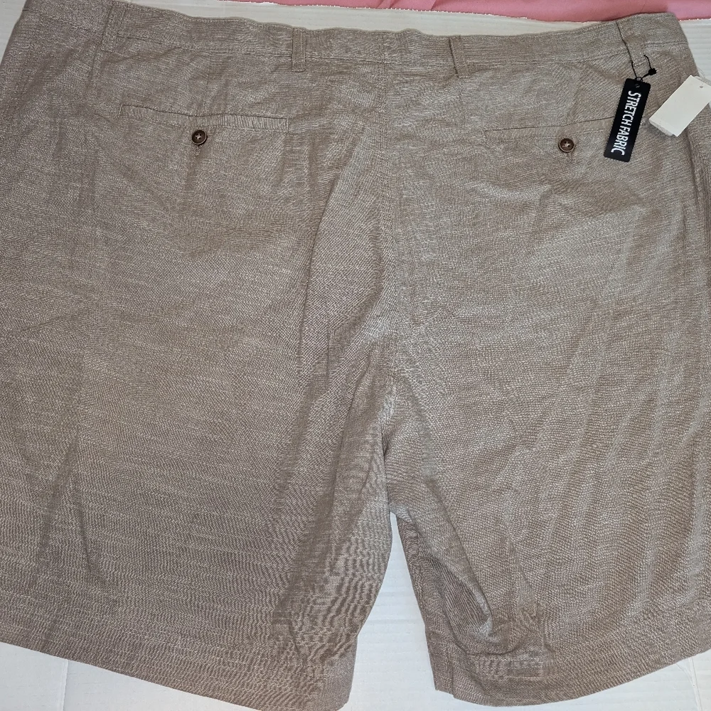 Roundtree Yorke Big‎ Mans Casual Tan Shorts Size 50 NEW